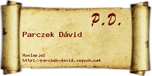 Parczek Dávid névjegykártya
